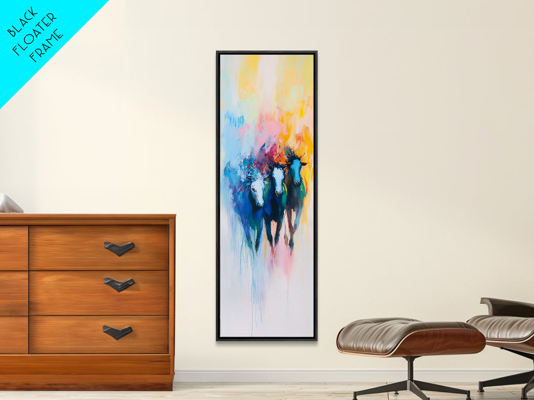 Abstract Horse Art Framed Canvas Print Colorful Western Wall Art, Bull and Bear Art, Moody Art, Farmhouse Art, Rustic Wall Art
