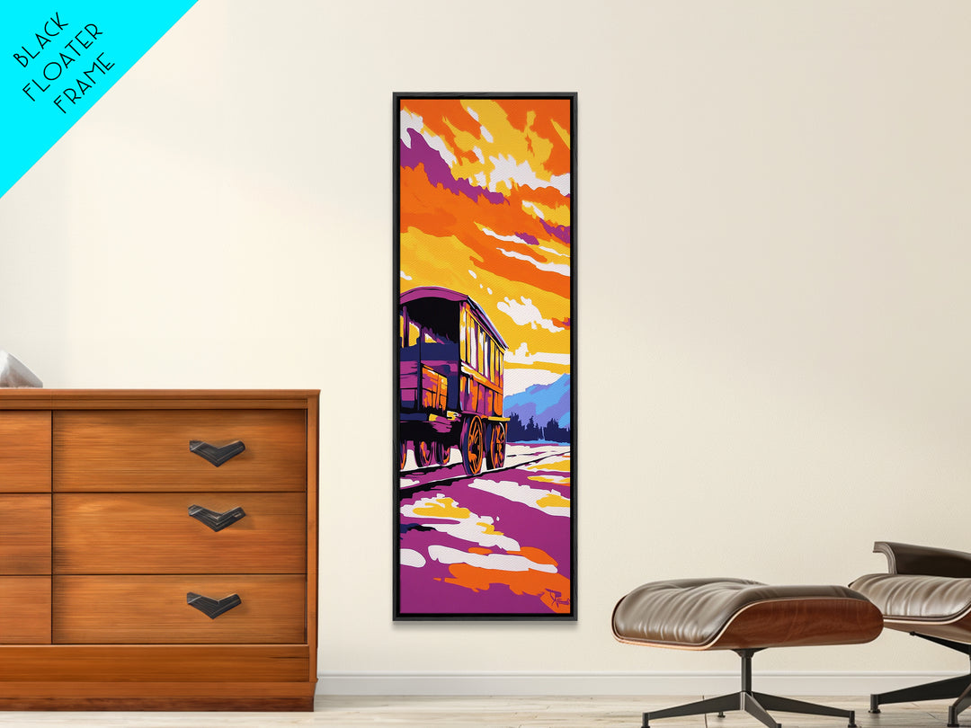 Colorful Sunset Wagon Canvas Print rustic art southwestern wall art farmhouse art boho art moody art above bed wall art