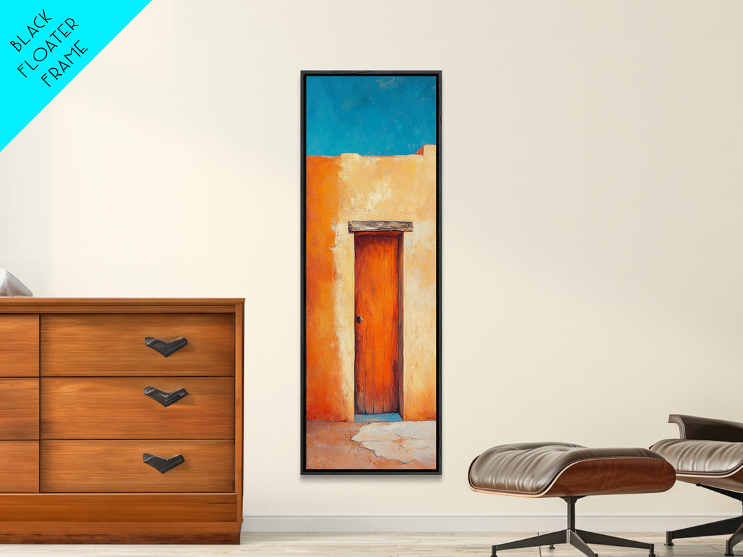 Desert Sunset Door Canvas Print Rustic Southwest Wall Art Warm Earth Tone Art Wabi Sabi Painting Living Room Wall Art