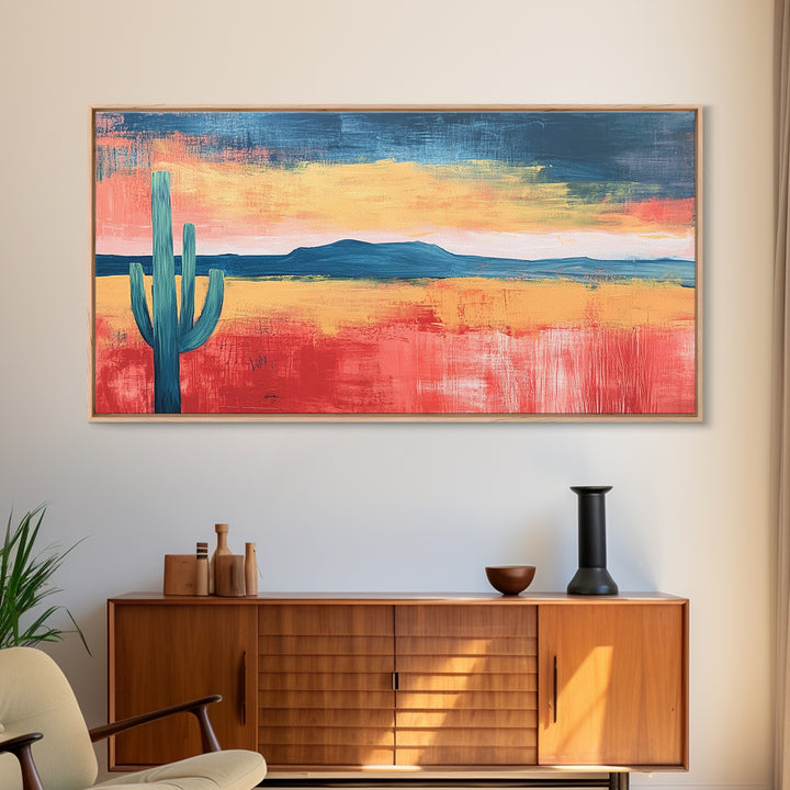 Desert Landscape Art, Framed Canvas Print, Joshua Tree Art, Southwest Wall Art, Extra Wide Art, Above Bed Wall Art, Boho Art, Rustic Decor