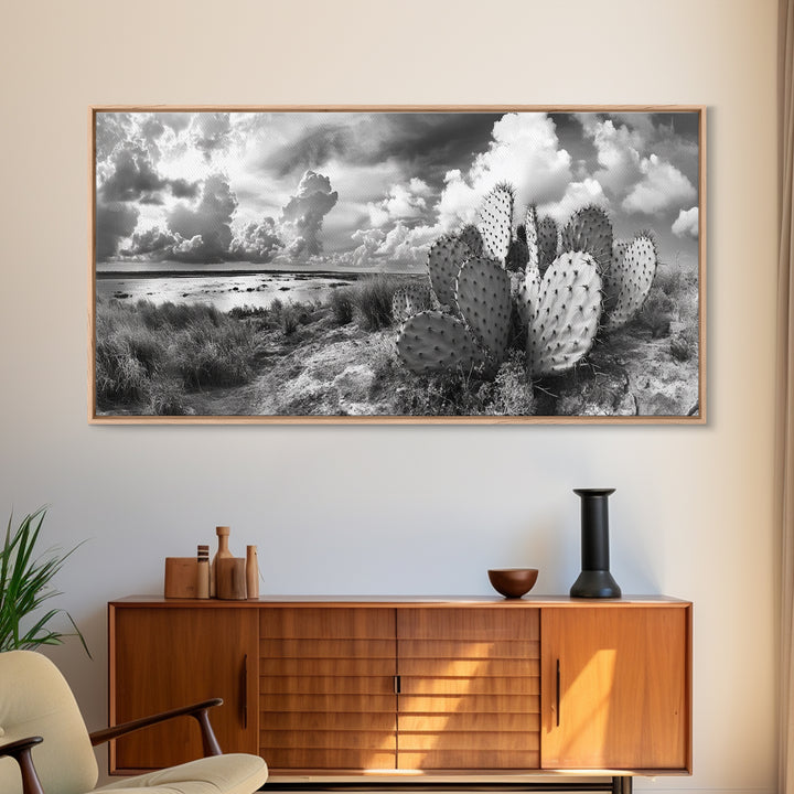 Desert Landscape, Joshua tree art, rustic decor, botanical prints, scenic view, panoramic art, southwest wall art, Canvas Print
