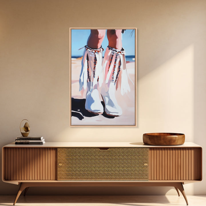 Cowgirl Boots, western art, coastal cowgirl wall art, rustic decor, pink abstract art, minimalist art, framed canvas print