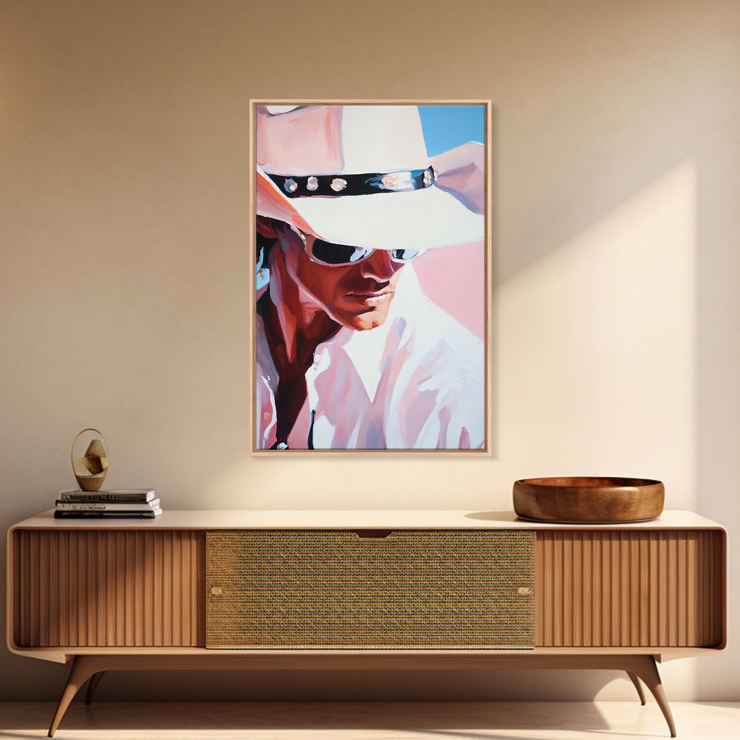 Cowboy, Western Art, Rustic Decor, Coastal Cowgirl Wall Art, Canvas Print, Gift Idea For Him, Farmhouse Art, Above Sofa Art