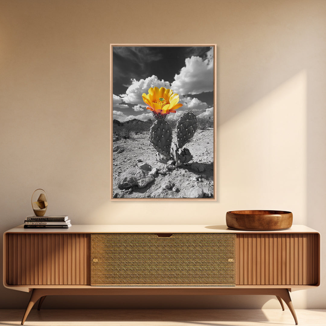 Desert Bloom, Wildflower Painting, Botanical Prints, Rustic Art, Southwest Wall Art, Nature Decor, Framed Canvas Print, Gift Idea