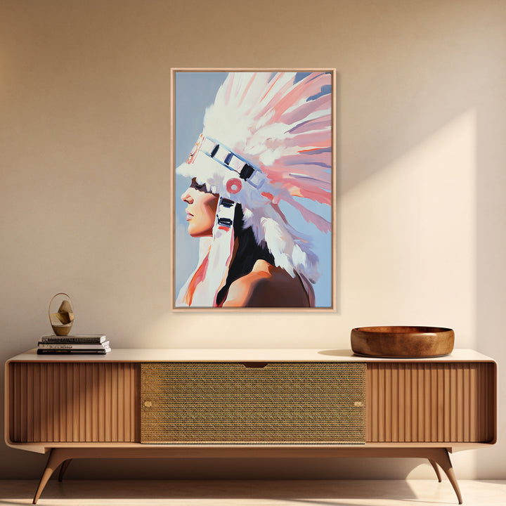 Goddess Art Print, Light Pink Wall Art, Afrocentric Wall Art, Framed Canvas Print, Moody Art, Boho Aesthetic, Bedroom Art, Gift Idea