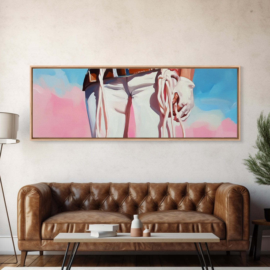 Cowgirl Holding Rope, black cowgirl painting, pink orange wall art, rustic wall art, western decor, framed canvas print, wall decor