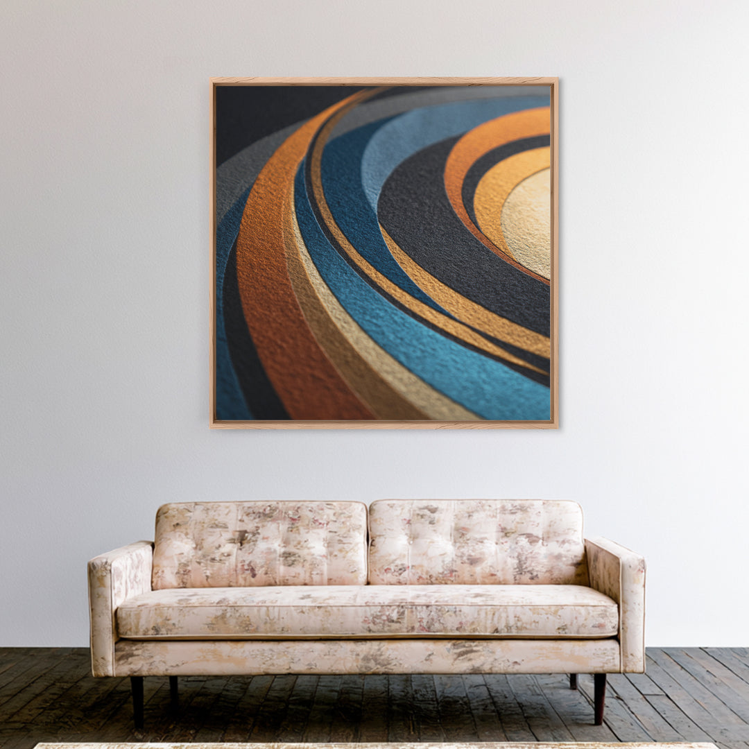 Vinyl Groove Closeup as Circular Abstract Canvas Print, Recording Studio Art, Black and White Art, Studio Decor, Abstract Art, RSA-1x1-14