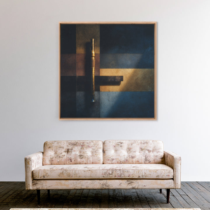 Conductor Baton and Sheet Shapes Without Text Canvas Print, Recording Studio Art, Music Posters, Studio Decor, Abstract Art, RSA-1x1-18