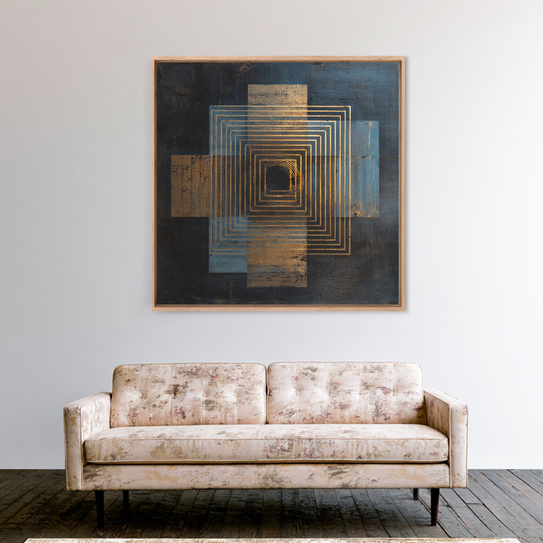 Soundwave Abstract with Black and Gold Lines Canvas Print, Recording Studio Art, Dtf Prints, Studio Decor, Fine Art, Analog, RSA-1x1-3