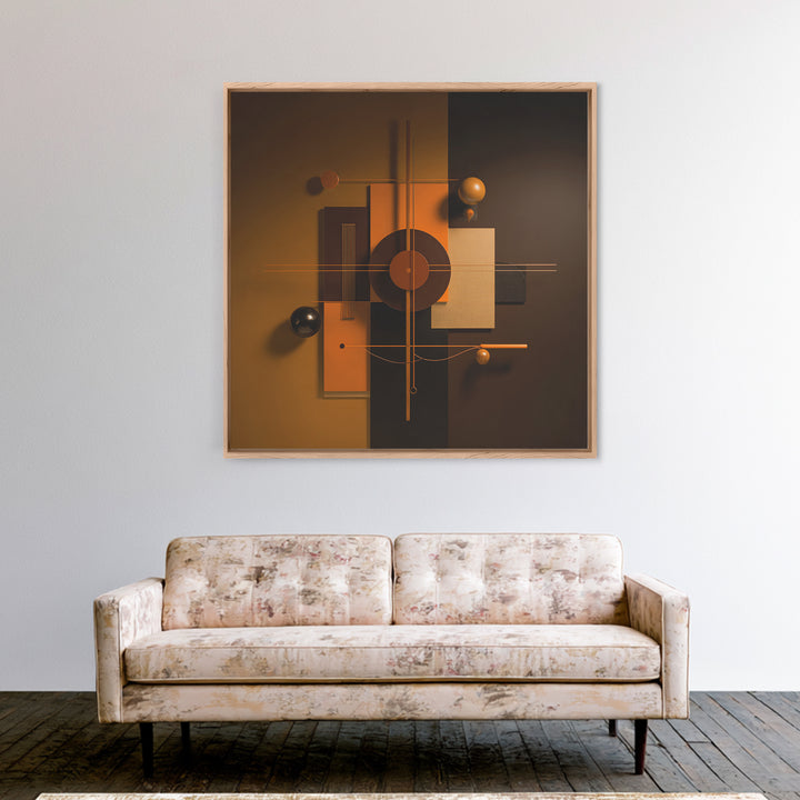 Conductor Baton and Sheet Shapes Without Text Framed Canvas Print, Recording Studio Art, Music Decor, Studio Decor, Analog, RSA-1x1-42