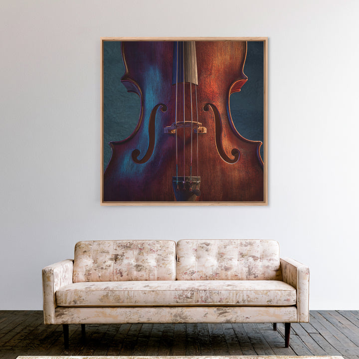 Cello Curve Closeup Framed Canvas Print, Recording Studio Art, Headphones Poster, Studio Decor, Analog, Fine Art Print, RSA-1x1-68
