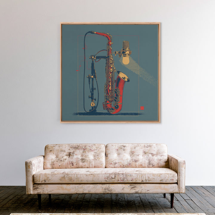 Microphone Cable Forming Elegant Line Art Canvas Print, Recording Studio Art, Studio Wall Art, Studio Decor, Abstract Art, RSA-1x1-69