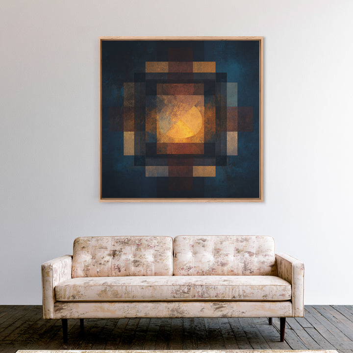 Album Cover Abstract Without Readable Text Framed Canvas Print, Recording Studio Art, Dtf Print, Studio Decor, Fine Art, Analog, RSA-1x1-70