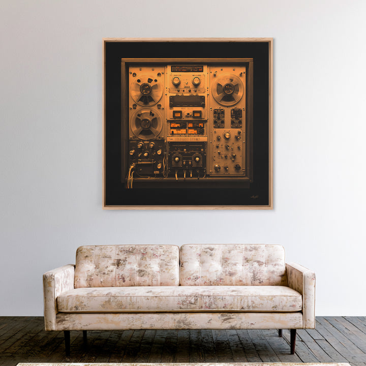 Reel to Reel Tape Machine Framed Canvas Print, Recording Studio Art, Studio Wall Art, Studio Decor, Fine Art, Analog, RSA-1x1-74