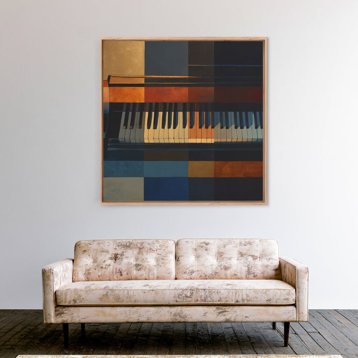 Piano Keys Fading into Shadow Framed Canvas Print, Recording Studio Art, Gallery Decor, Studio Decor, Fine Art, Analog, RSA-1x1-80