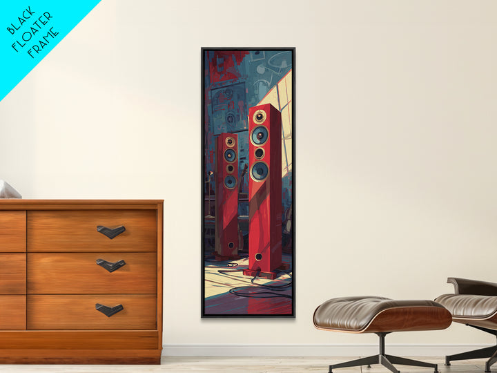 Studio Monitor Speakers as Bold Geometric Forms Canvas Print, Recording Studio Art, Boho Decor, Studio Decor, Abstract Art, RSA-1x3-48
