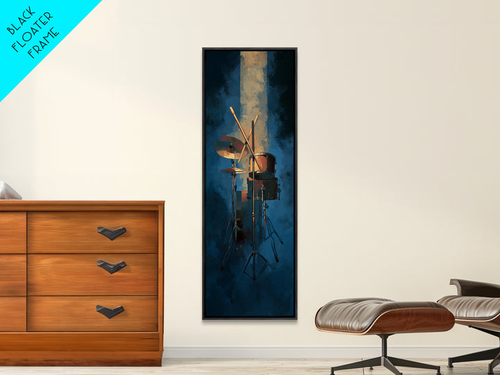 Drumsticks Crossed over Snare Drum Canvas Print, Recording Studio Art, Guitar Wall Art, Studio Decor, Fine Art, Analog, RSA-1x3-94