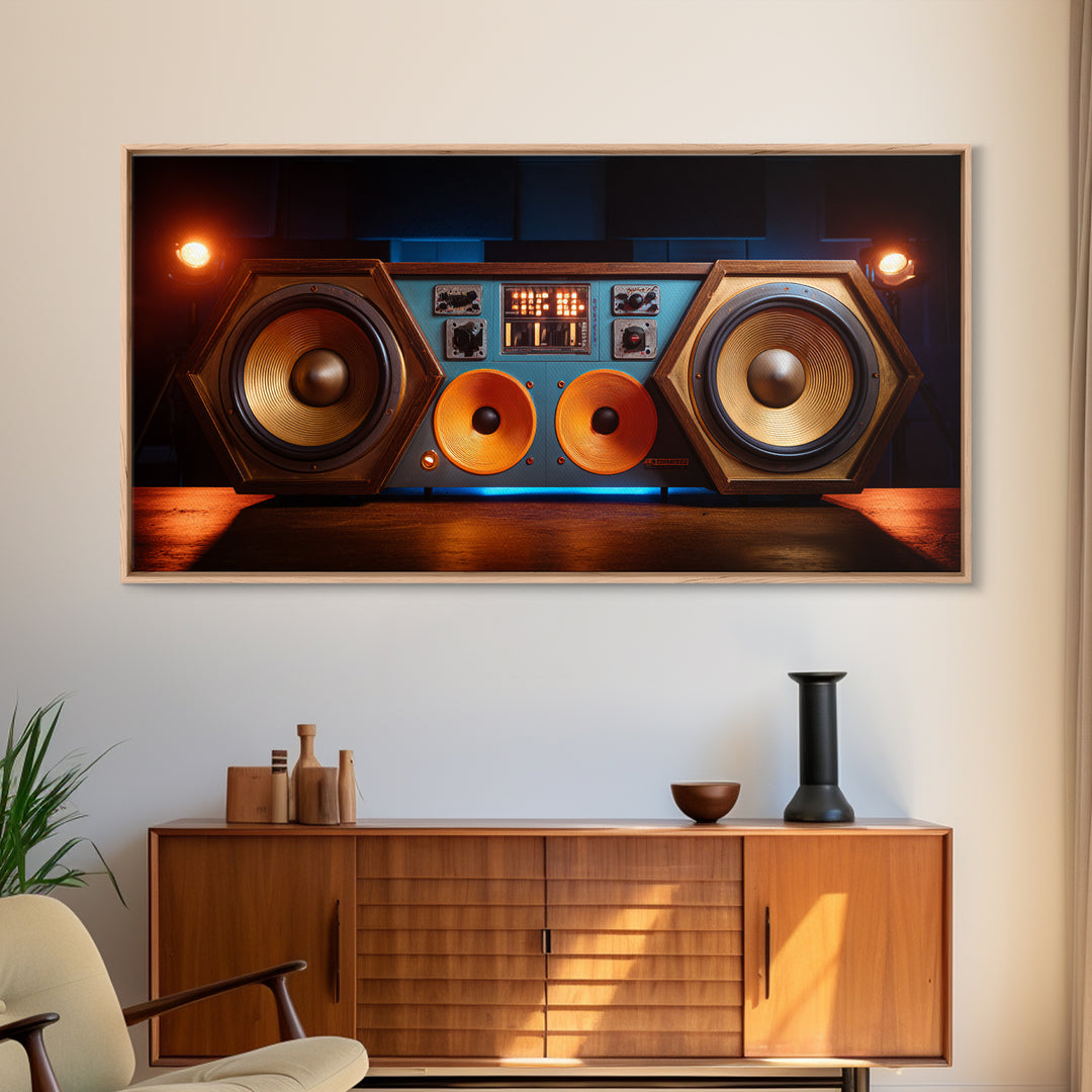 Studio Monitor Speakers as Bold Geometric Forms Canvas Print, Recording Studio Art, Printable Art, Studio Decor, Analog, RSA-2x1-56