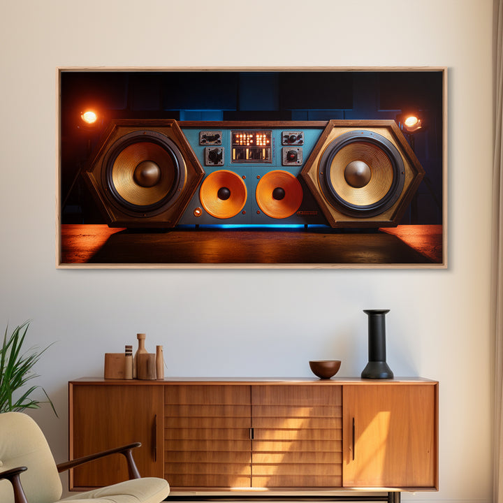 Studio Monitor Speakers as Bold Geometric Forms Canvas Print, Recording Studio Art, Printable Art, Studio Decor, Analog, RSA-2x1-56