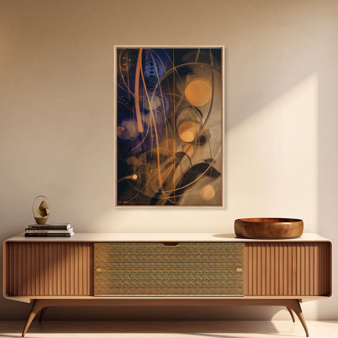 Album Cover Abstract Without Readable Text Framed Canvas Print, Recording Studio Art, Gallery Decor, Studio Decor, Analog, RSA-2x3-30