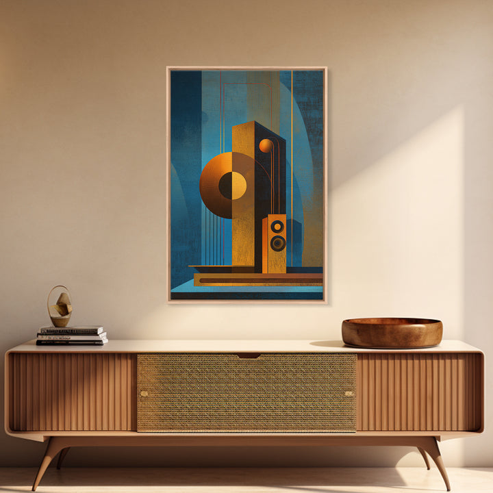 Studio Monitor Speakers as Bold Geometric Forms Canvas Print, Recording Studio Art, Youtube Studio Decor, Studio Decor, Analog, RSA-2x3-44