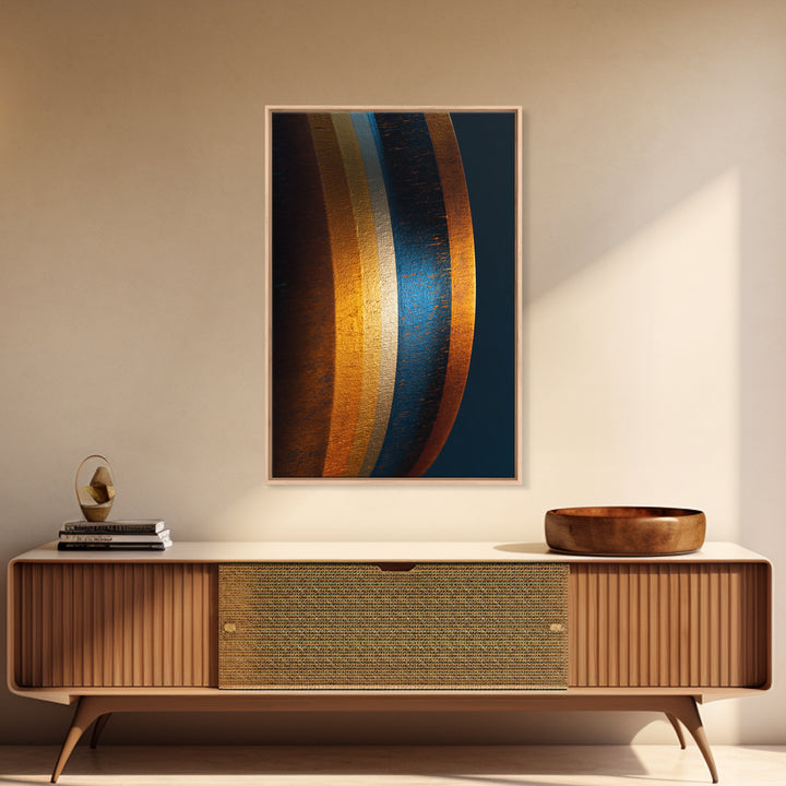 Vinyl Groove Closeup as Circular Abstract Framed Canvas Print, Recording Studio Art, Statement Artwork, Studio Decor, Analog, RSA-2x3-46