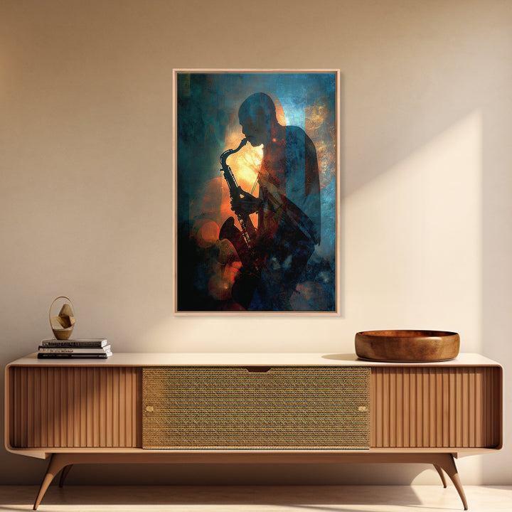 Album Cover Abstract Without Readable Text Framed Canvas Print, Recording Studio Art, Gallery Decor, Studio Decor, Analog, RSA-2x3-6