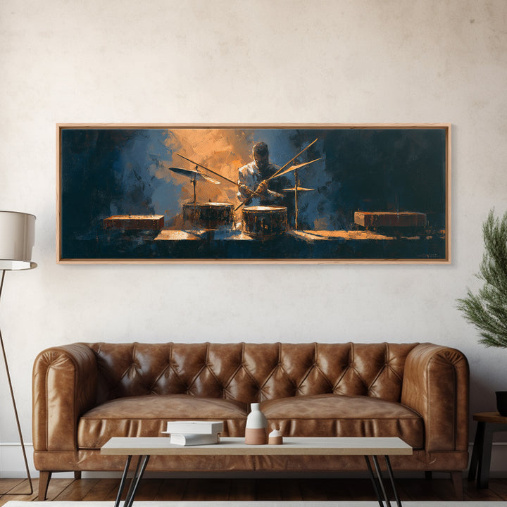 Drumsticks Crossed over Snare Drum Framed Canvas Print, Recording Studio Art, Wall Art, Studio Decor, Fine Art, Analog, RSA-3x1-2