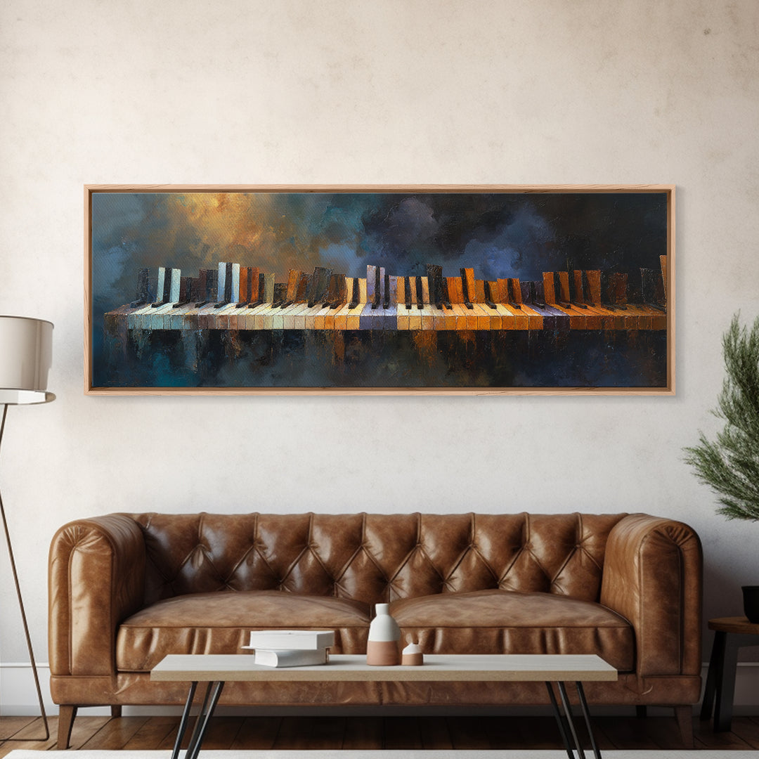 Piano Keys Fading into Shadow Canvas Print, Recording Studio Art, Studio Wall Art, Studio Decor, Fine Art, Analog, Luxury Decor, RSA-3x1-24