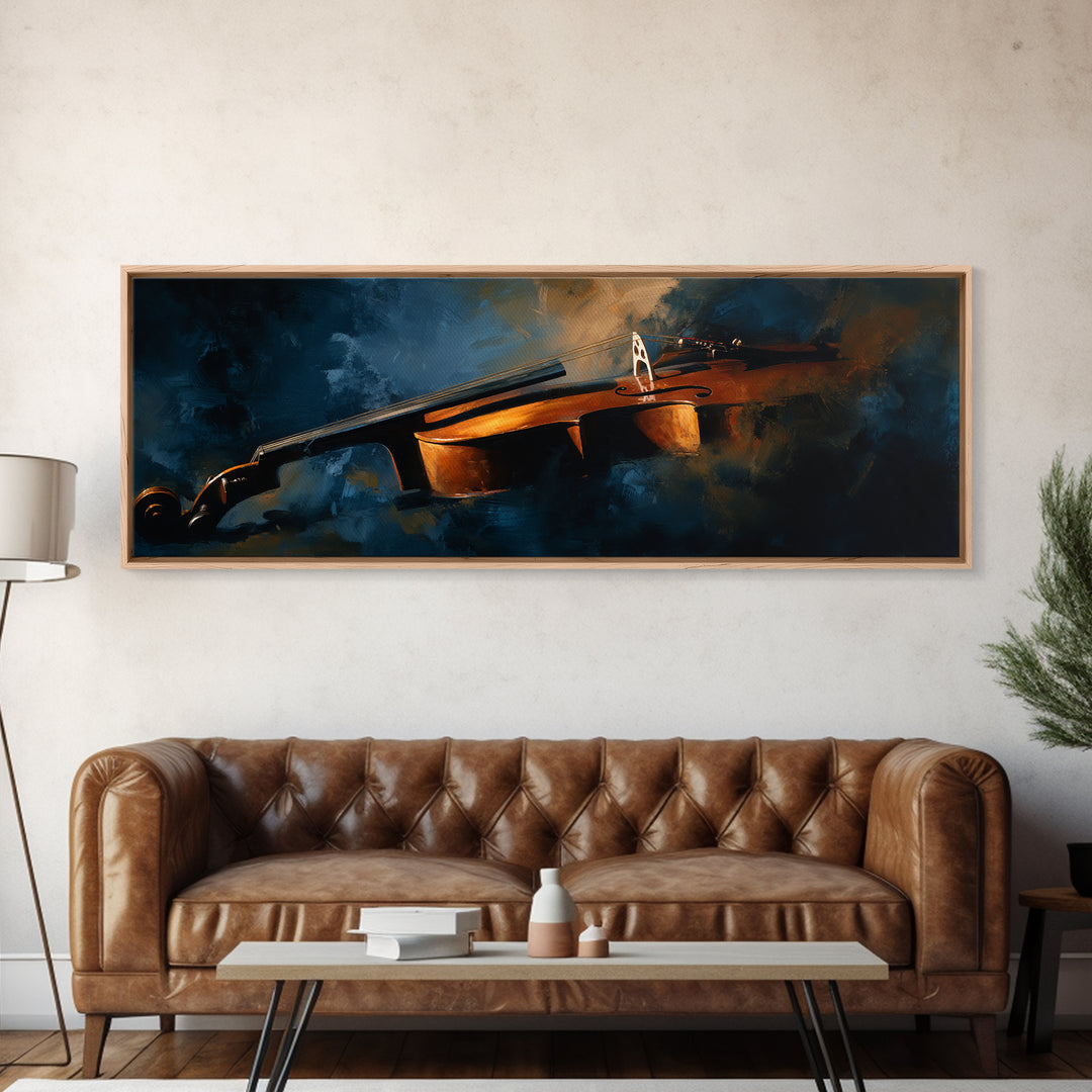 Cello Curve Closeup Canvas Print, Recording Studio Art, Guitar Wall Art, Studio Decor, Fine Art, Analog, Textured Painting, RSA-3x1-36
