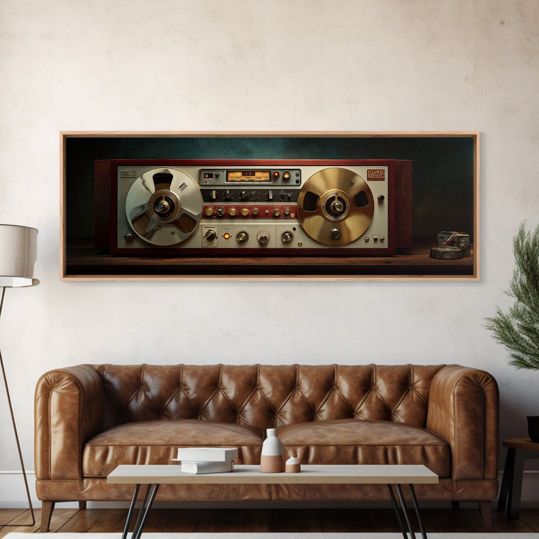 Reel to Reel Tape Machine Canvas Print, Recording Studio Art, Music Poster, Studio Decor, Fine Art, Analog, Headphones Poster, RSA-3x1-42