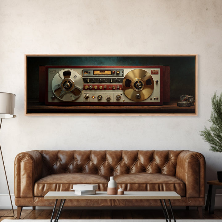 Reel to Reel Tape Machine Canvas Print, Recording Studio Art, Music Poster, Studio Decor, Fine Art, Analog, Headphones Poster, RSA-3x1-42