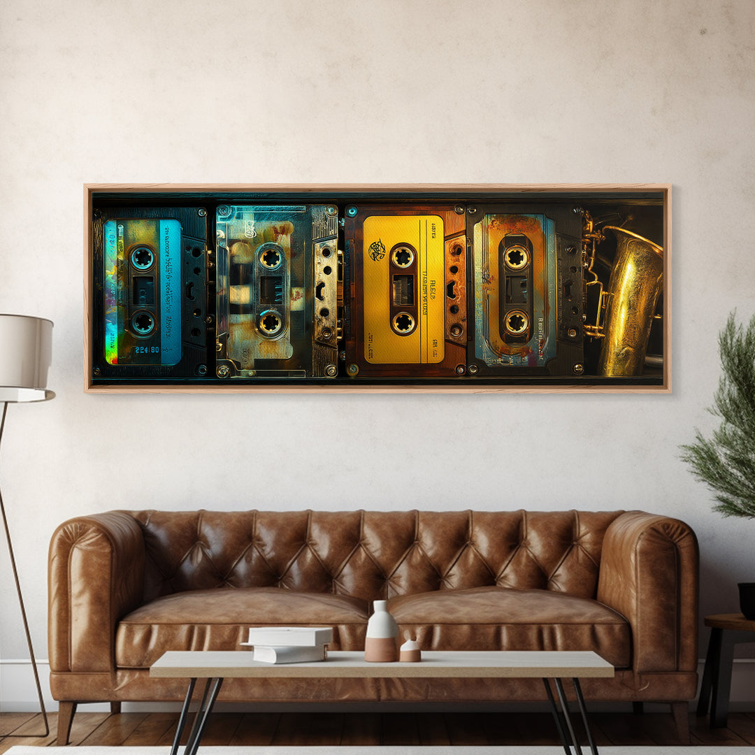 Retro Cassette Tape Canvas Print, Recording Studio Art, Modern Wall Art, Studio Decor, Fine Art, Analog, Music Decor, RSA-3x1-75