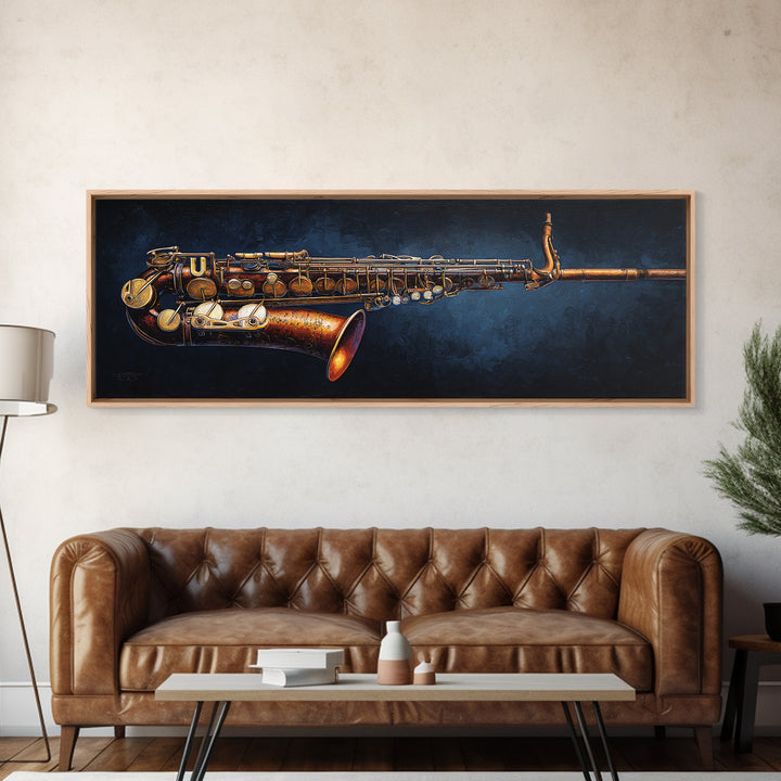 Brass Saxophone on Dark Velvet Canvas Print, Recording Studio Art, Wall Art, Studio Decor, Fine Art, Analog, Music Posters, RSA-3x1-80