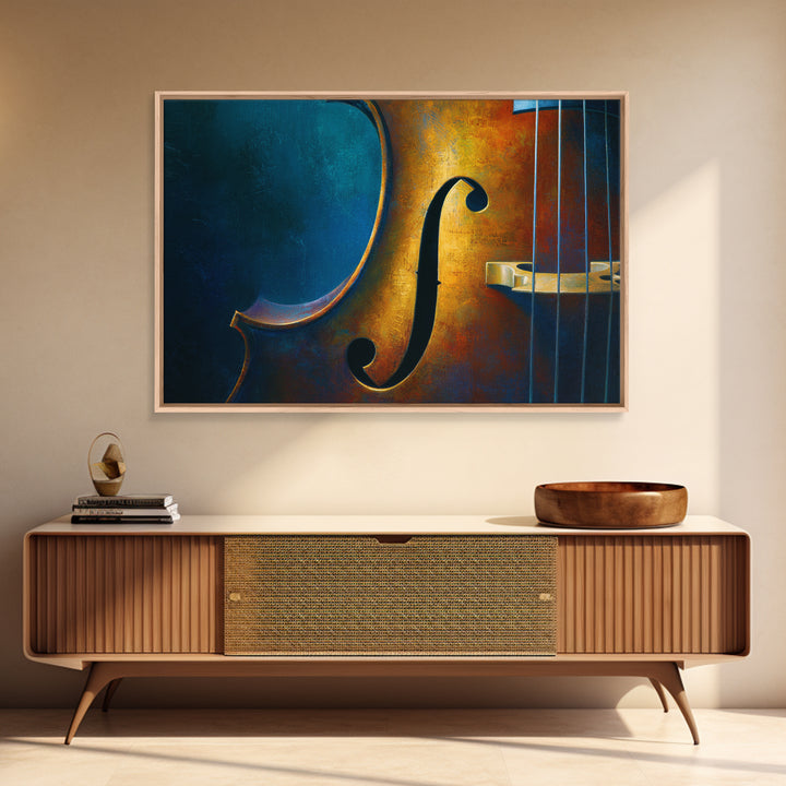 Cello Curve Closeup Framed Canvas Print, Recording Studio Art, Modern Wall Art, Studio Decor, Fine Art, Analog, Music Decor, RSA-3x2-24