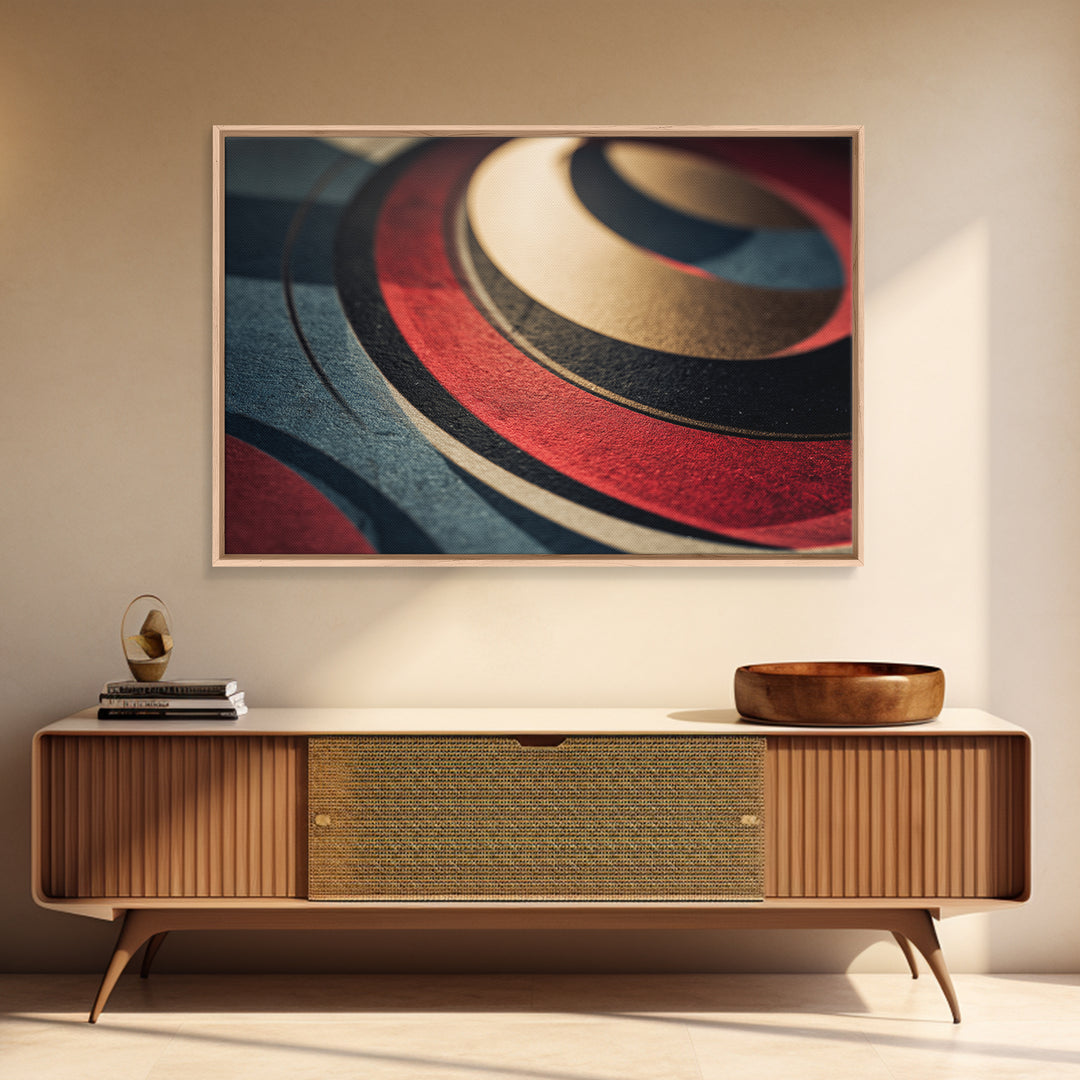 Vinyl Groove Closeup as Circular Abstract Canvas Print, Recording Studio Art, Dtf Prints, Studio Decor, Abstract Art, Analog, RSA-3x2-42