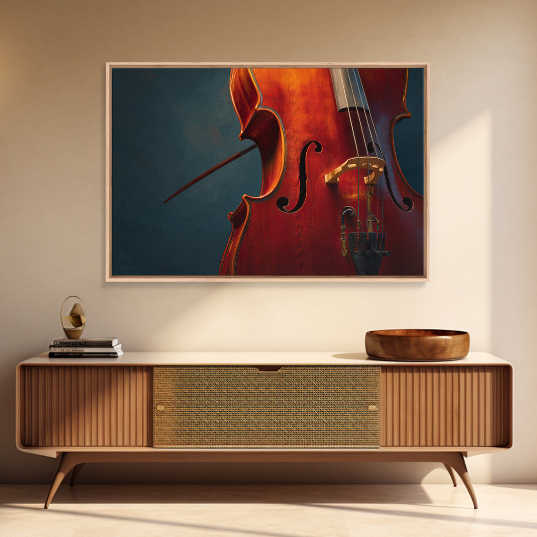 Cello Curve Closeup Canvas Print, Recording Studio Art, Digital Download Art, Studio Decor, Analog, Downloadable Print, RSA-3x2-48
