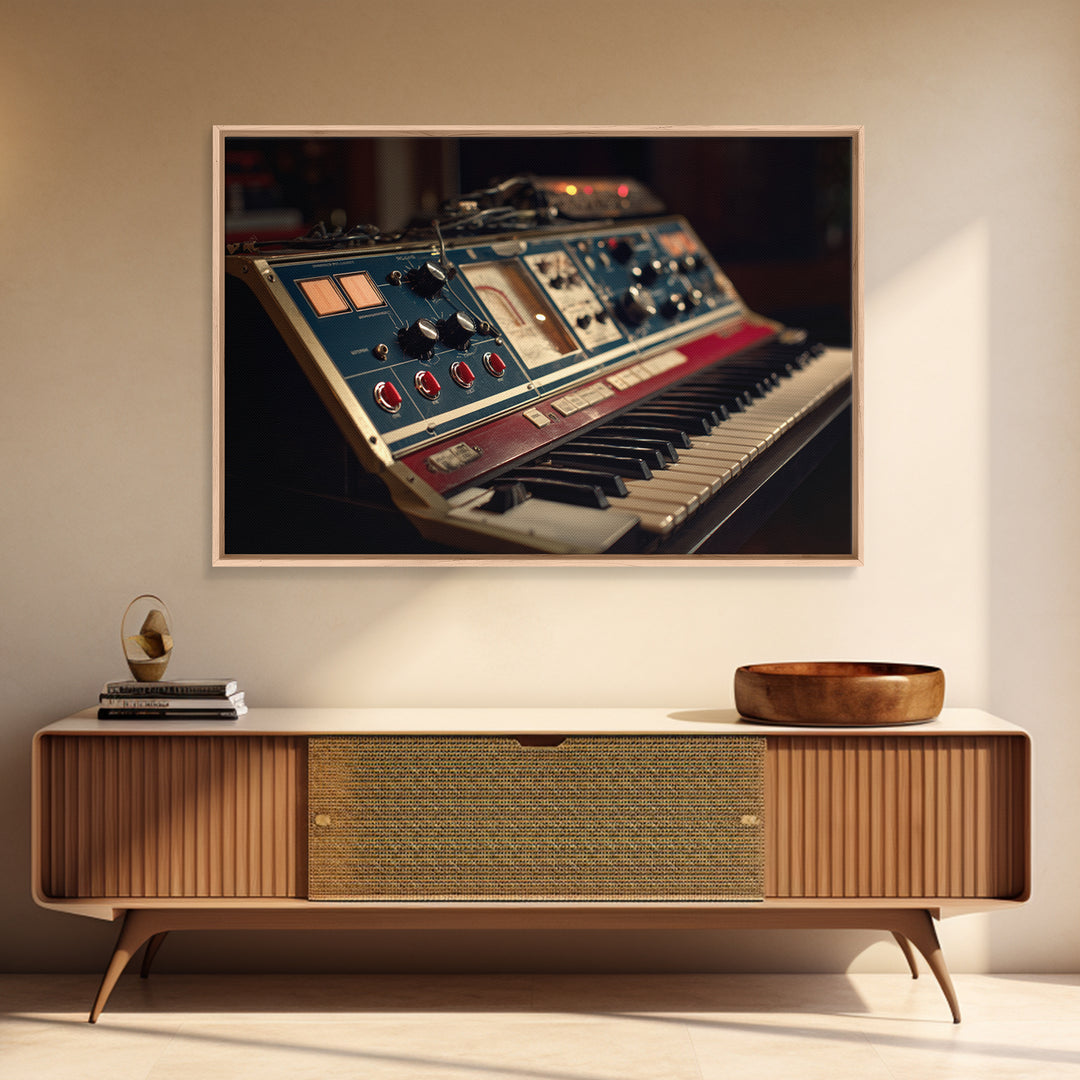 Analog Synthesizer Knobs and Cables Canvas Print, Recording Studio Art, Youtube Studio Decor, Studio Decor, Oil Painting, RSA-3x2-89