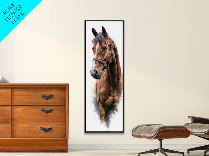 Brown Horse Portrait Canvas Print, Rustic Art, Room Decor, Farmhouse Decor, Fine Art, Rustic, Oil Painting, Digital Print, RUS-1x3-17