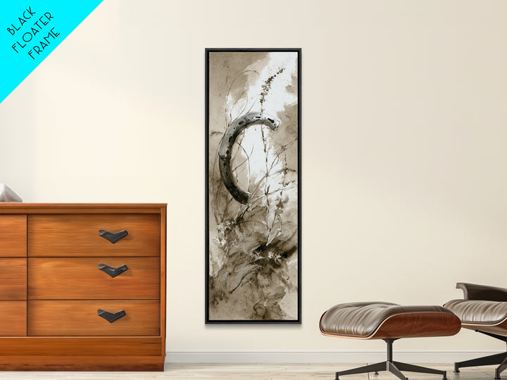 Rusty Horseshoe and Rope Composition Canvas Print, Rustic Art, Painting, Farmhouse Decor, Fine Art, Rustic, Boho Wall Art, RUS-1x3-25