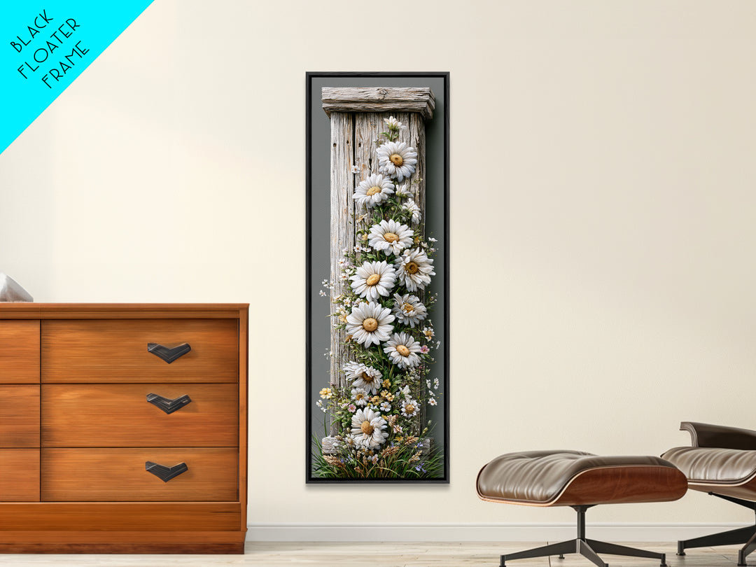 Weathered Barn Wood and Wildflower Still Life Canvas Print, Rustic Art, Textured Painting, Farmhouse Decor, Rustic, 3d Wall Art, RUS-1x3-61