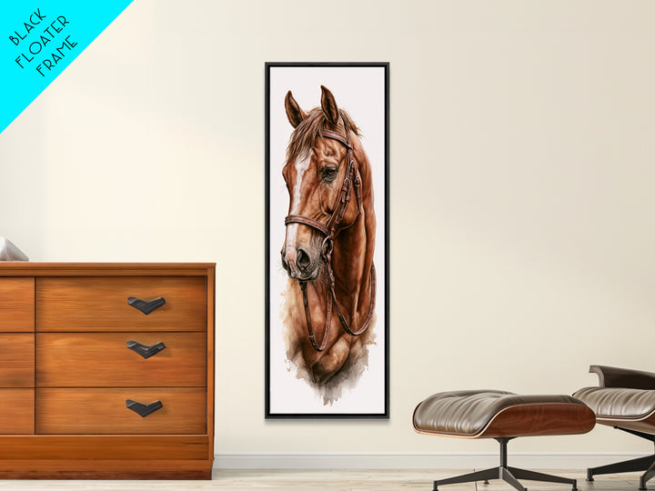 Brown Horse Portrait Canvas Print, Rustic Art, Modern Art, Farmhouse Decor, Fine Art, Rustic, Neutral Decor, Modern Decor, RUS-1x3-89