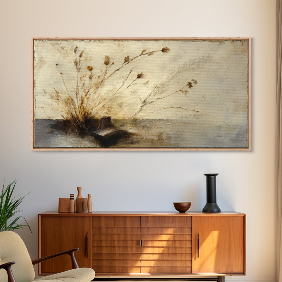 Wood Grain Abstract Framed Canvas Print, Rustic Art, Landscape Painting, Farmhouse Decor, Fine Art, Rustic, Modern Decor, RUS-2x1-100
