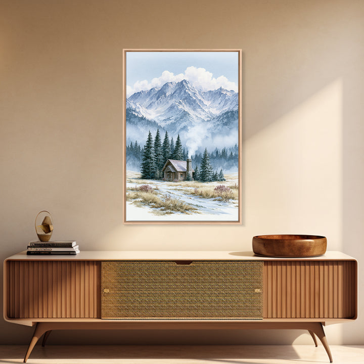 Winter Mountain Scene Canvas Print, Rustic Art, Farmhouse Wall Art, Farmhouse Decor, Fine Art, Rustic, Statement Artwork, RUS-2x3-7