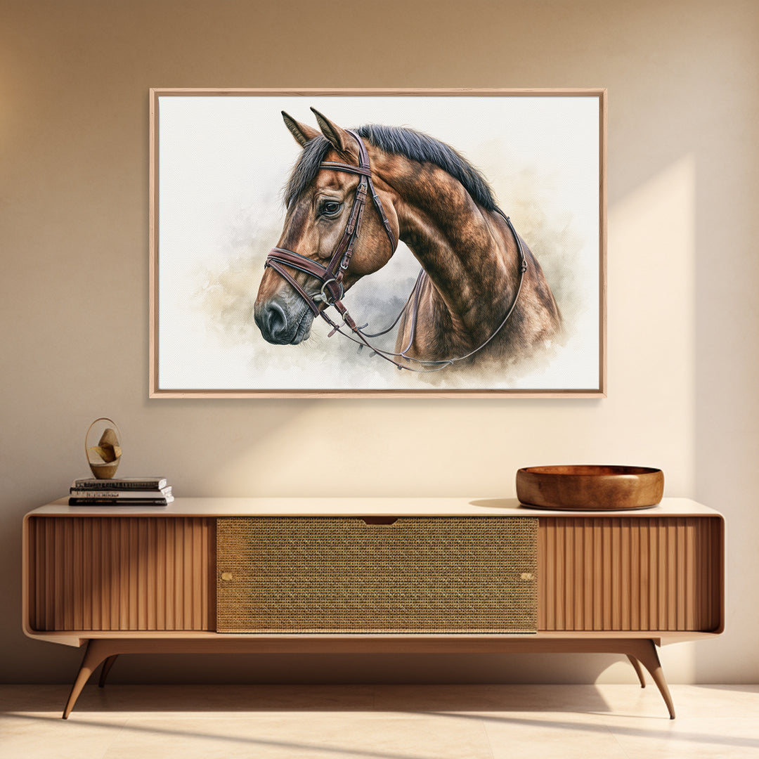 Brown Horse Portrait Canvas Print, Rustic Art, Modern Art, Farmhouse Decor, Fine Art, Rustic, Neutral Decor, Modern Decor, RUS-3x2-33