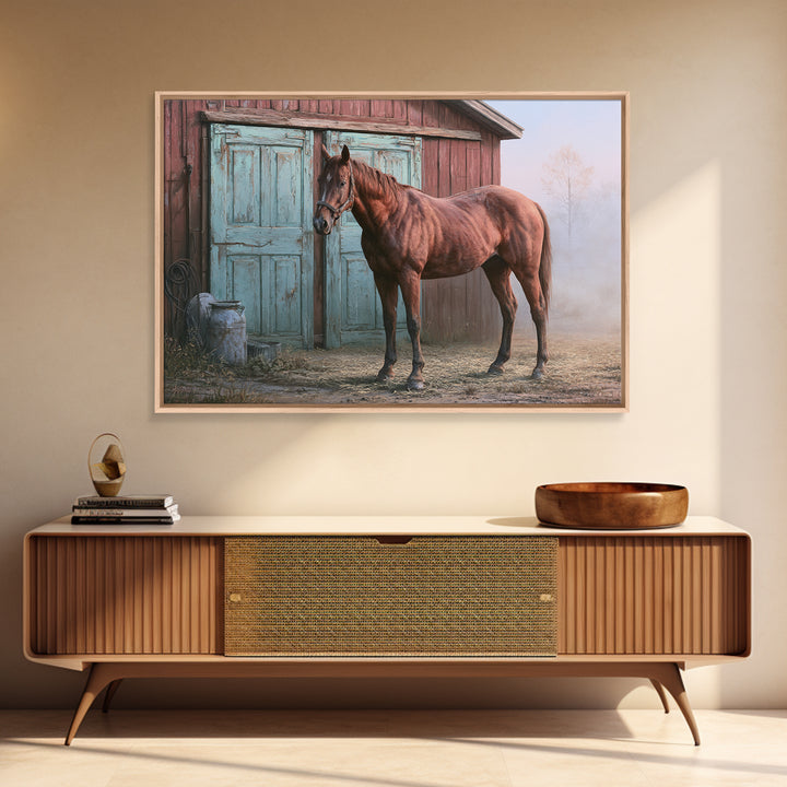 Brown Horse Portrait Canvas Print, Rustic Art, Modern Art, Farmhouse Decor, Fine Art, Rustic, Neutral Decor, Modern Decor, RUS-3x2-57
