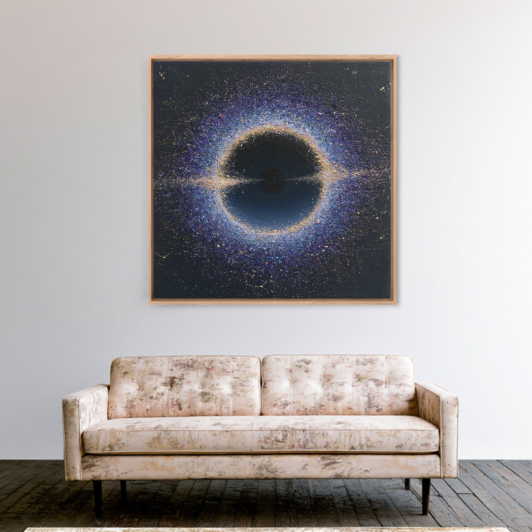 Black Hole with Radiant Accretion Ring Canvas Print, Space Art, Printable Art, Spa Decor, Fine Art, Serenity, Modern Decor, SAR-1x1-31