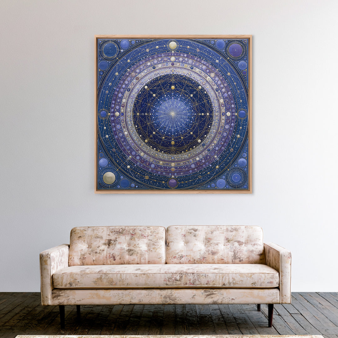 Planetary Rings Made of Ice and Light Canvas Print, Space Art, Boho Decor, Spa Decor, Fine Art, Serenity, Painting, Posters, SAR-1x1-90