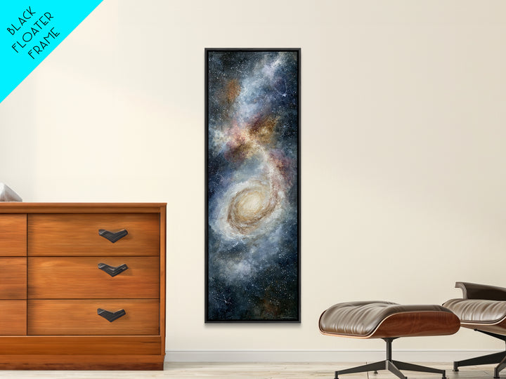 Galaxy Spiral in Jewel Tone Paint Canvas Print, Space Art, Living Room Wall Art, Spa Decor, Oil Painting, Serenity, SAR-1x3-27