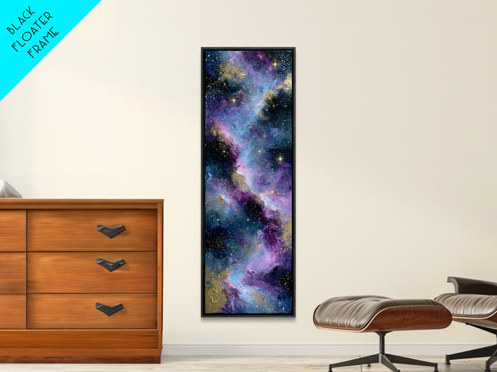 Colorful Nebula Cloud Framed Canvas Print, Space Art, Printable Wall Art, Spa Decor, Fine Art, Serenity, Living Room Wall Art, SAR-1x3-61